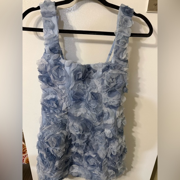 Oh Polly Sky Blue Floral Dress - Picture 5 of 9